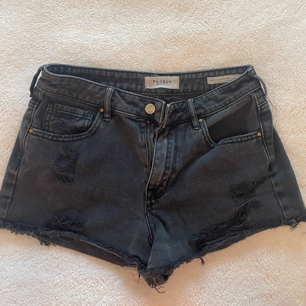 PACSUN High Rise Festival Short in Size 26 (Black)